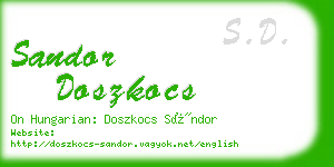sandor doszkocs business card
